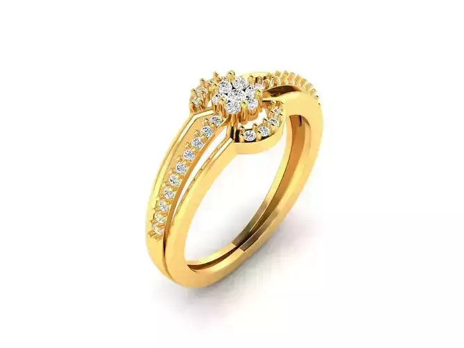 Gold Engagement Ring With Diamonds 144