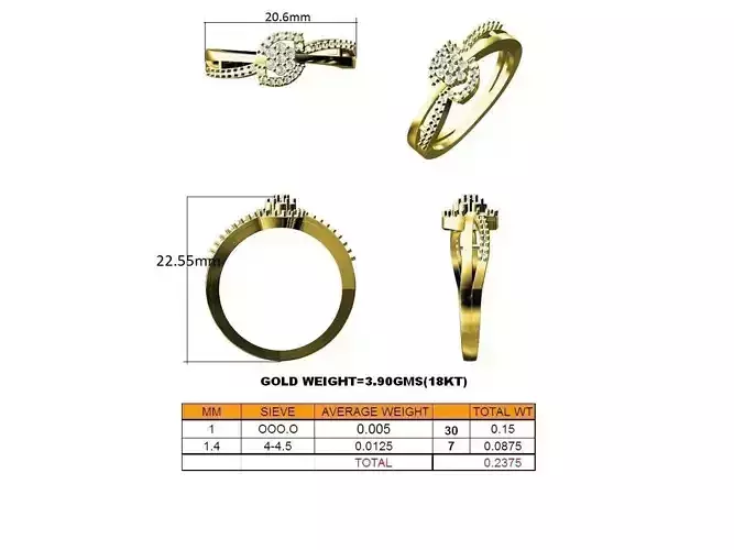 Marquise Shaped Gold Ring With Diamonds 23