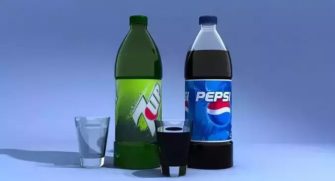 Pepsi And 7Up Bottles Free 3D model
