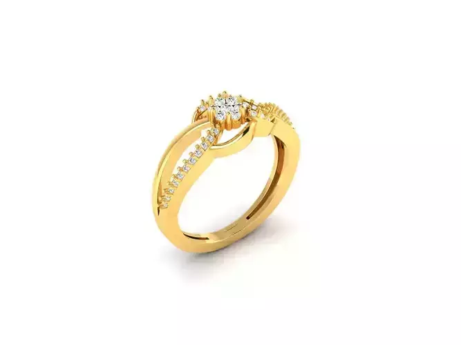 Gold Engagement Ring With Diamonds 155