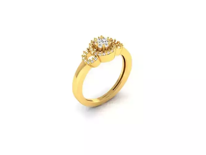 Round Gold Ring With Diamonds 4