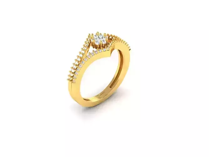 Gold Engagement Ring With Diamonds 157