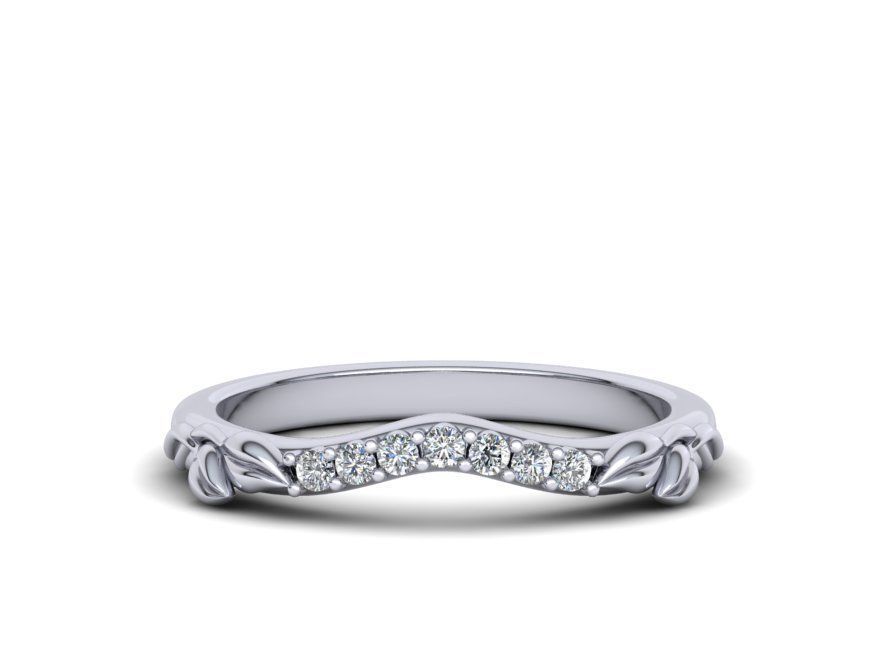 Curved Paradise Leaves band ring Many sizes N0268 3D print model_3
