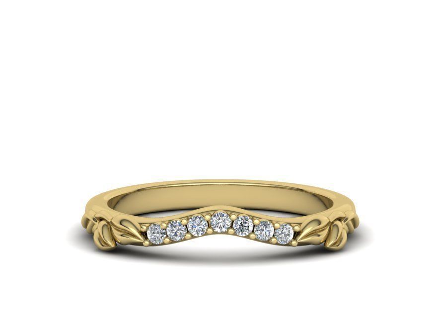 Curved Paradise Leaves band ring Many sizes N0268 3D print model_4