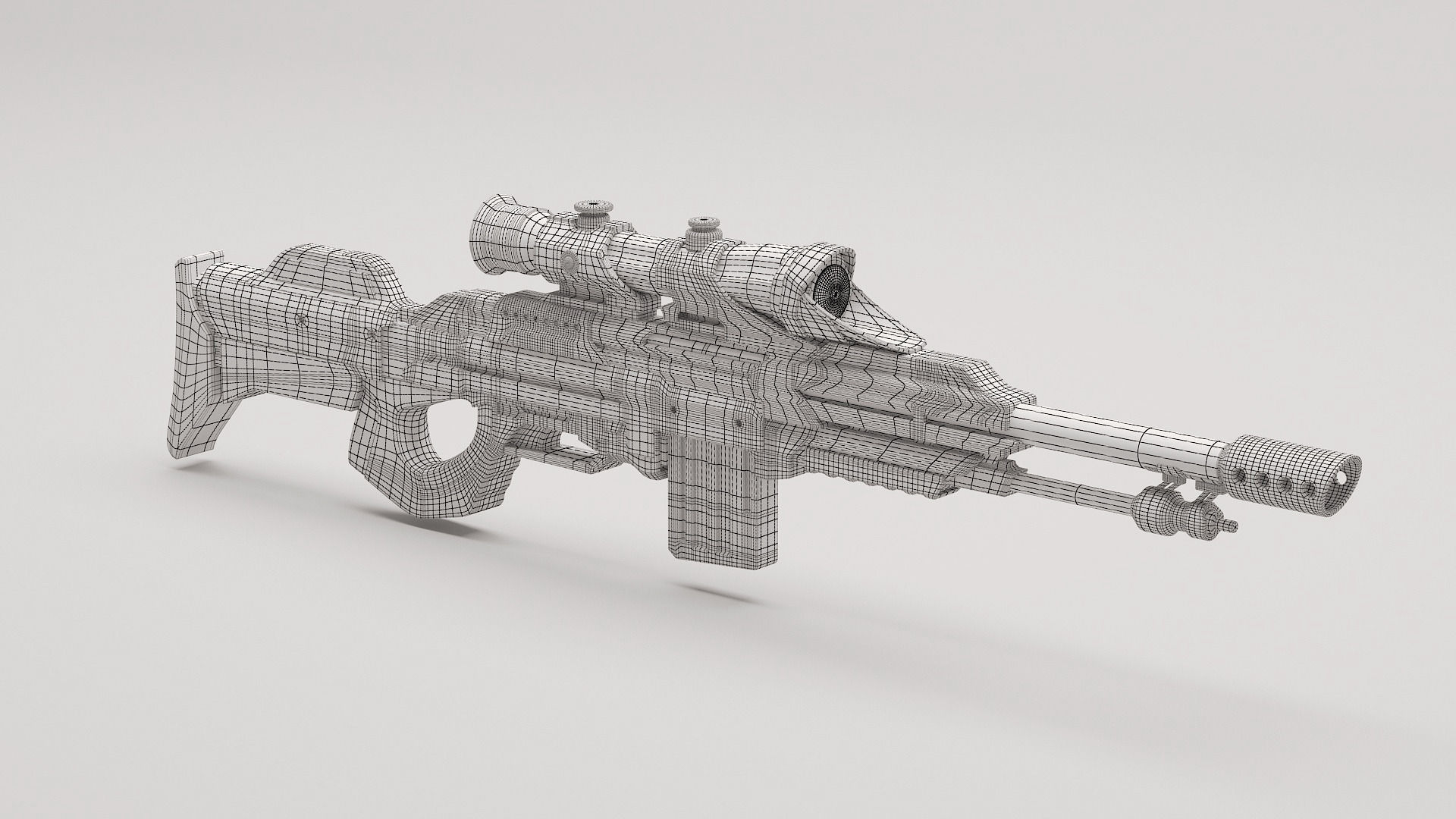 Assault Sci-fi rifle 3D model_4