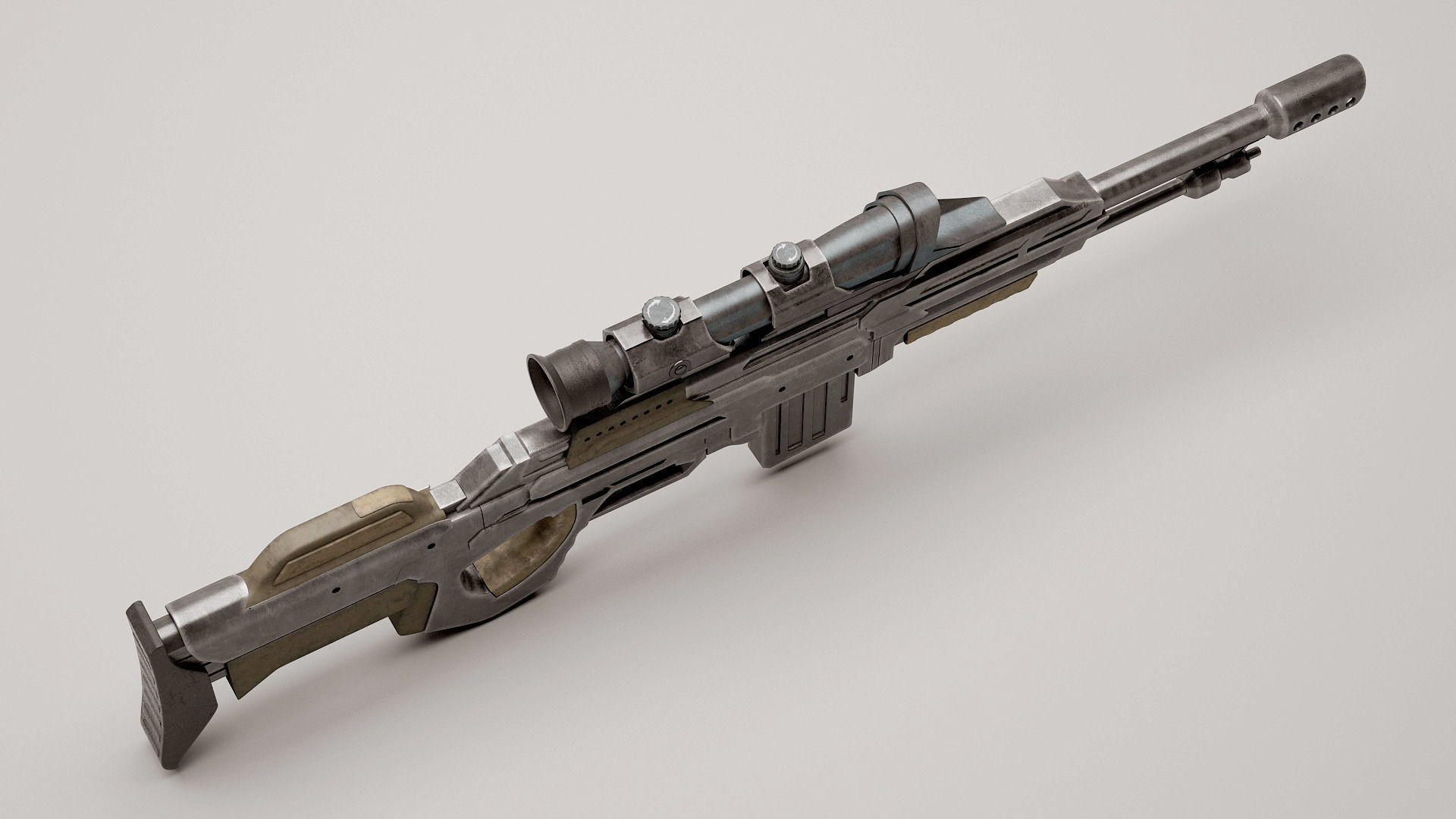 Assault Sci-fi rifle 3D model_3