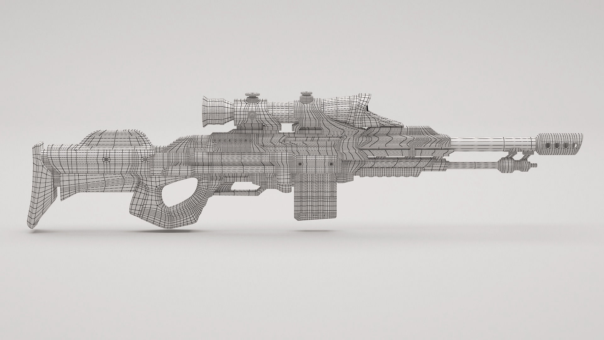 Assault Sci-fi rifle 3D model_5