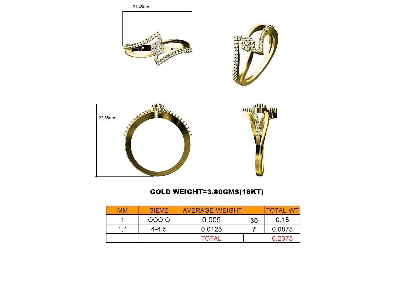 Swirled Gold Ring With Diamonds 17 3D print model_3