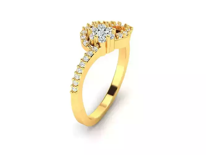 Gold Engagement Ring With Diamonds 159