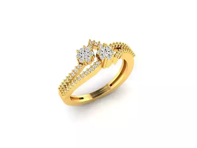 Wave Ring With Diamonds 2