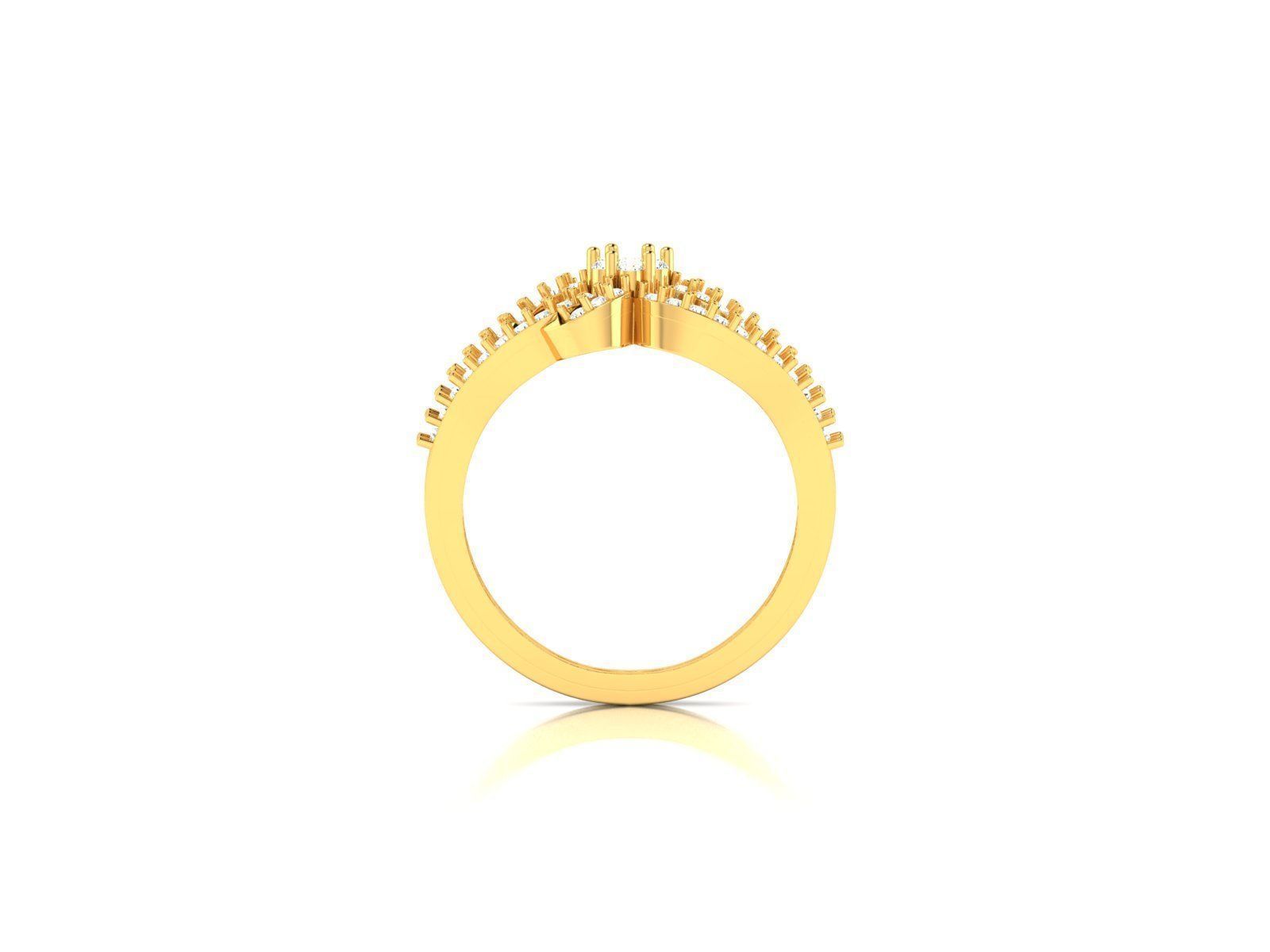 Floral Design Ring With Diamonds 3 3D print model_1