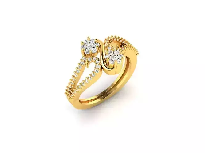 Gold Loop Ring With Diamonds 13