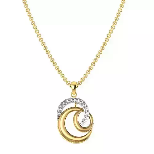 Round Shaped Gold Pendant With Diamonds 13