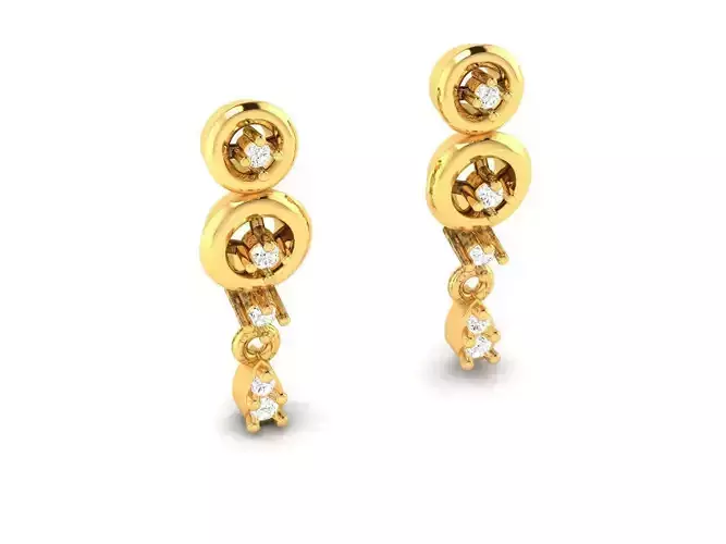 Gold Drop Earrings With Diamonds 12