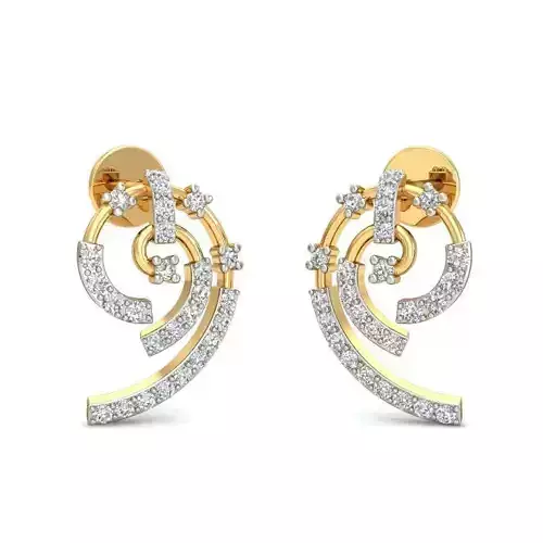 Spiral Pendant and Earrings With Diamonds 1