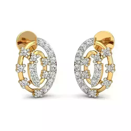 Oval Shaped Pendant and Earrings With Diamonds 1