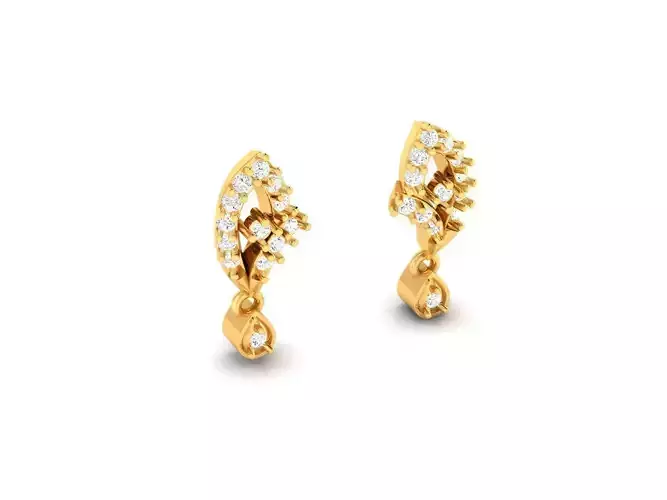 Gold Drop Earrings With Diamonds 13