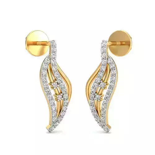 Leaf Shaped Pendant and Earrings With Diamonds 2