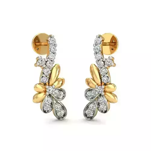 Flower Shaped Pendant and Earrings With Diamonds 1