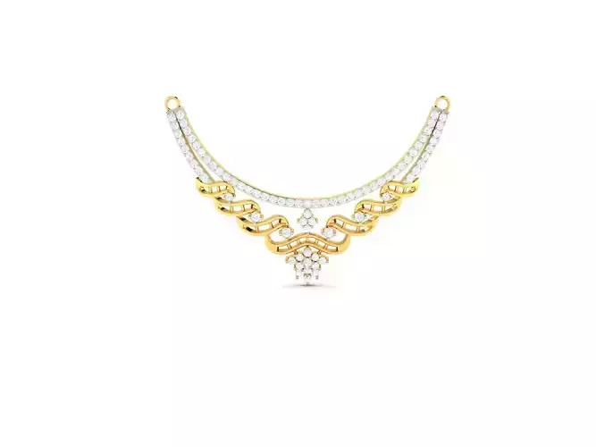 Gold Necklace With Diamonds 109