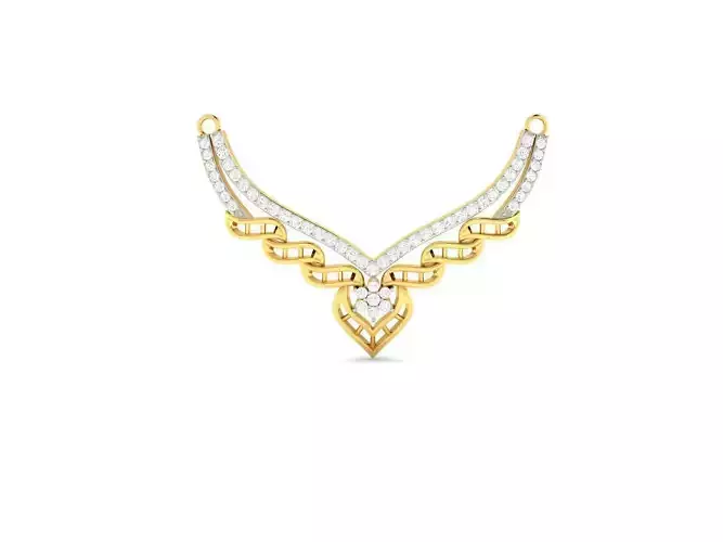 Gold Necklace With Diamonds 110