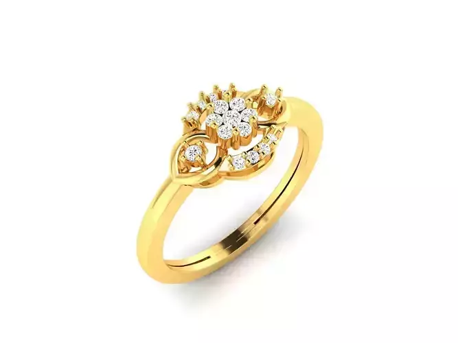 Marquise Shaped Gold Ring With Diamonds 25