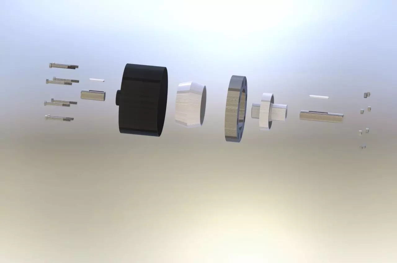 Clutch rotating metal wheel 3D model_0