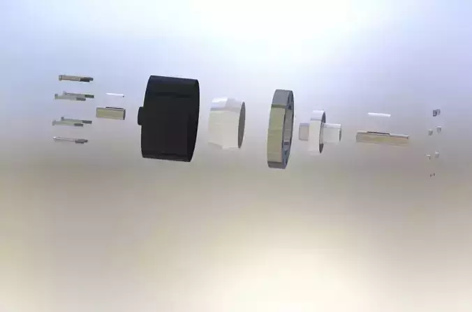 Clutch rotating metal wheel 3D model