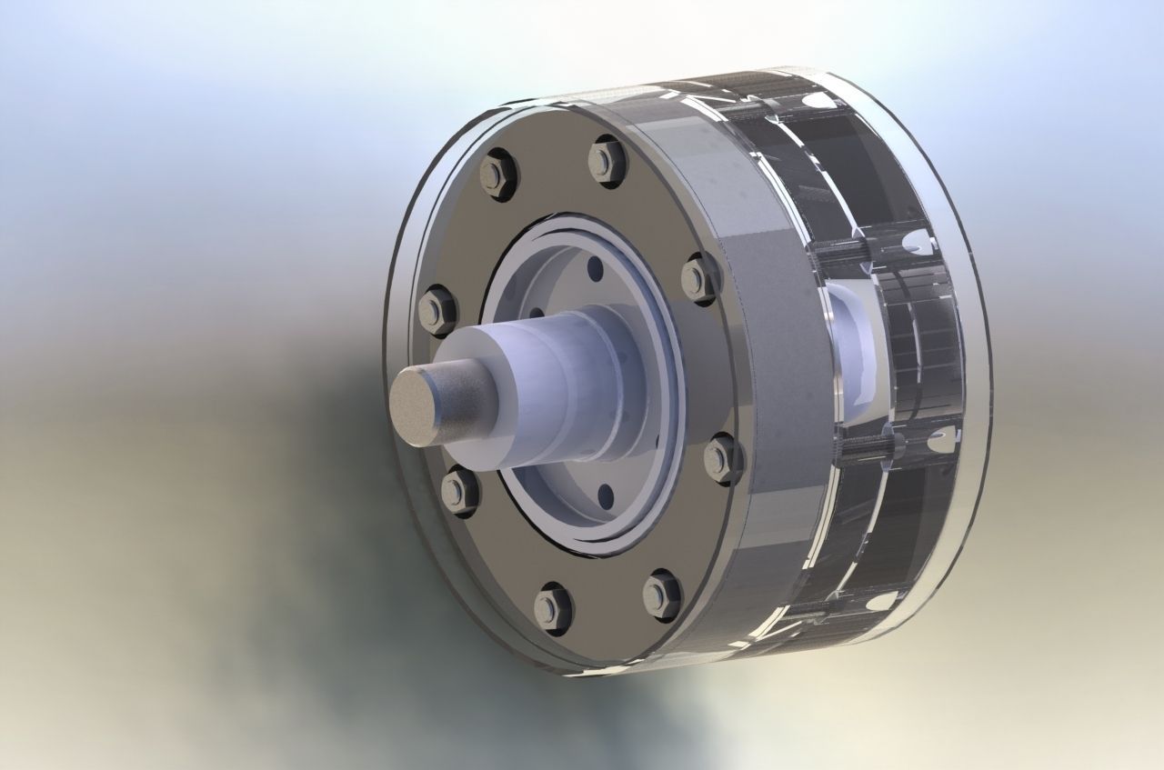 Clutch rotating metal wheel 3D model_1