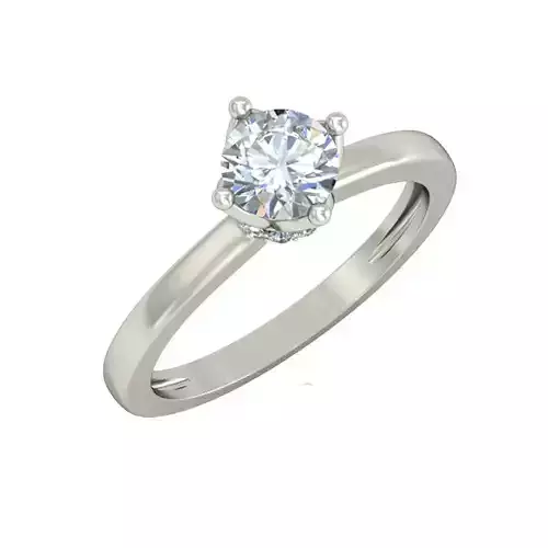 Silver Engagement Ring With Diamonds 105