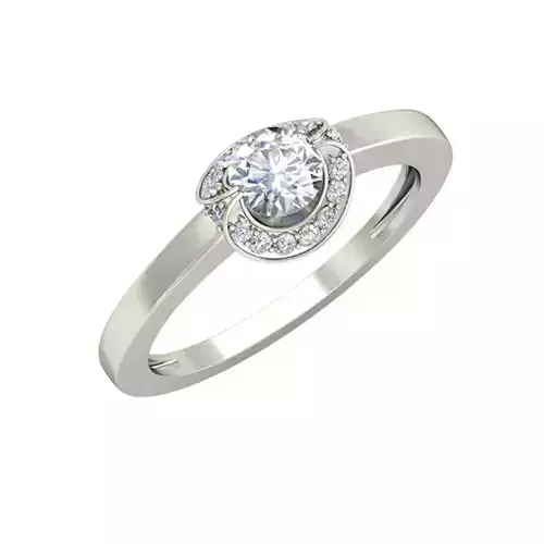 Silver Engagement Ring With Diamonds 106