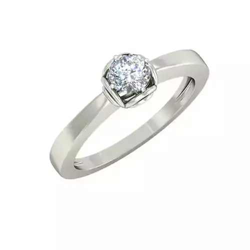 Silver Engagement Ring With Diamonds 107