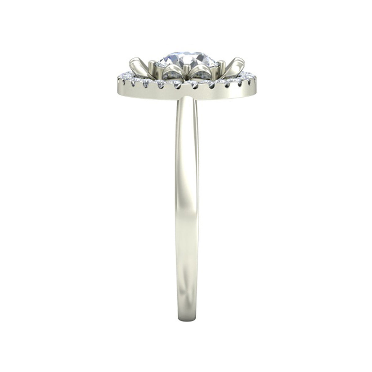 Round Shaped Silver Ring With Diamonds 2 3D print model_4