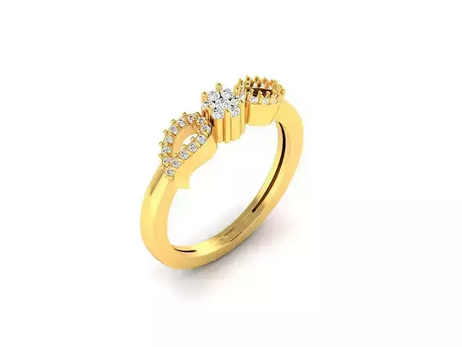 Gold Engagement Ring With Diamonds 165