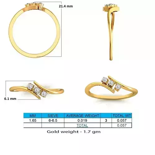 Spiral Gold Ring With Diamonds 27