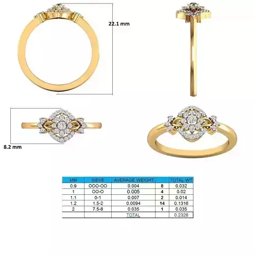 Round Gold Ring With Diamonds 5