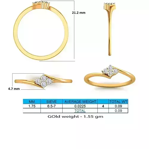 Spiral Gold Ring With Diamonds 28