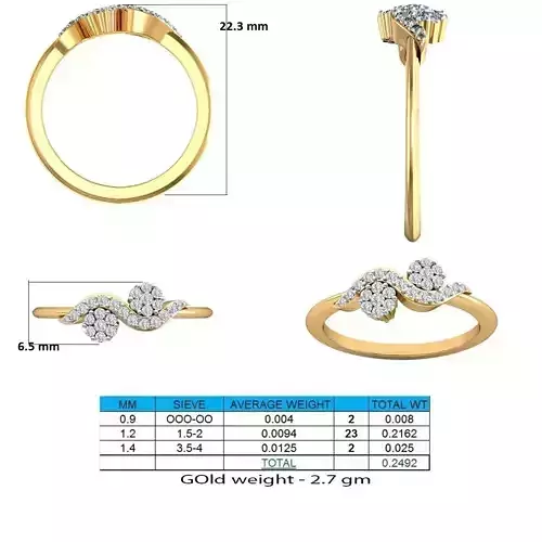 Swirl Floral Ring With Diamonds 1