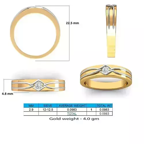 Gold Engagement Ring With Diamonds 166