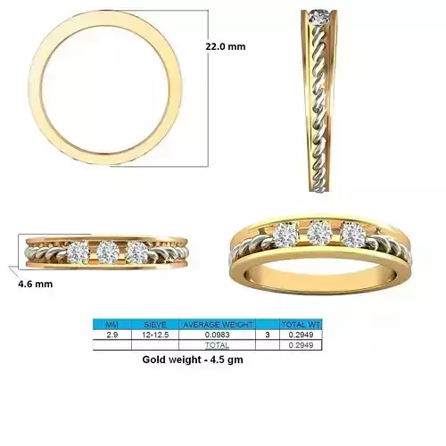 Gold Engagement Ring With Diamonds 167