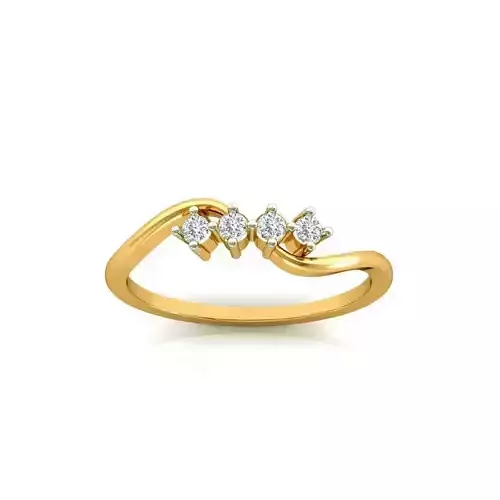 Swirled Gold Ring With Diamonds 21