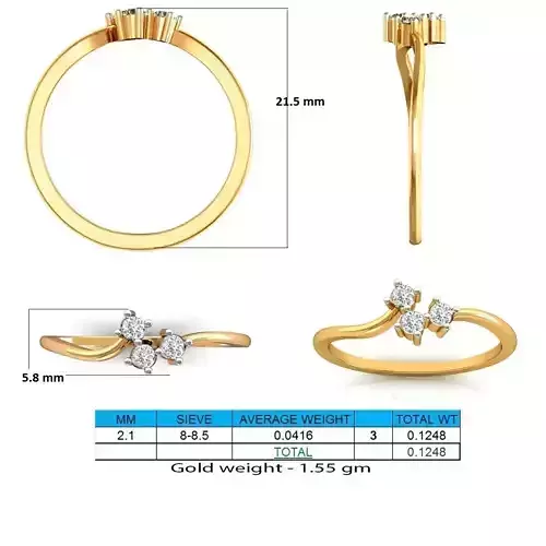 Gold Thin Engagement Ring With Diamonds 9