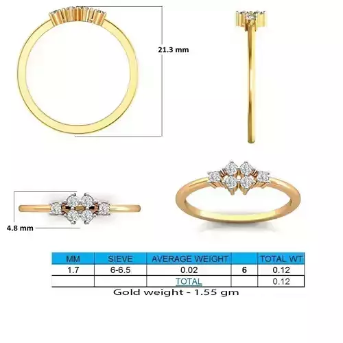 Gold Thin Engagement Ring With Diamonds 10