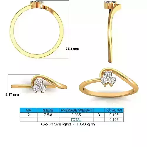 Gold Thin Engagement Ring With Diamonds 12