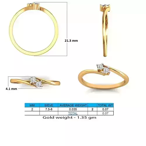 Gold Thin Engagement Ring With Diamonds 13