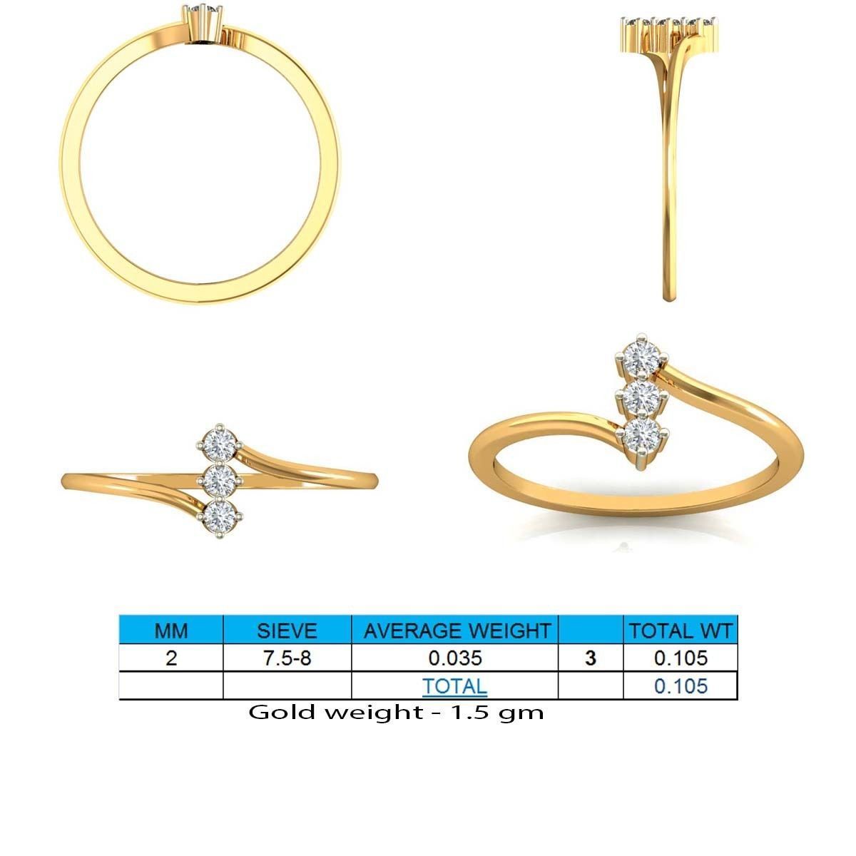 Spiral Gold Thin Ring With Diamonds 5 3D print model_4