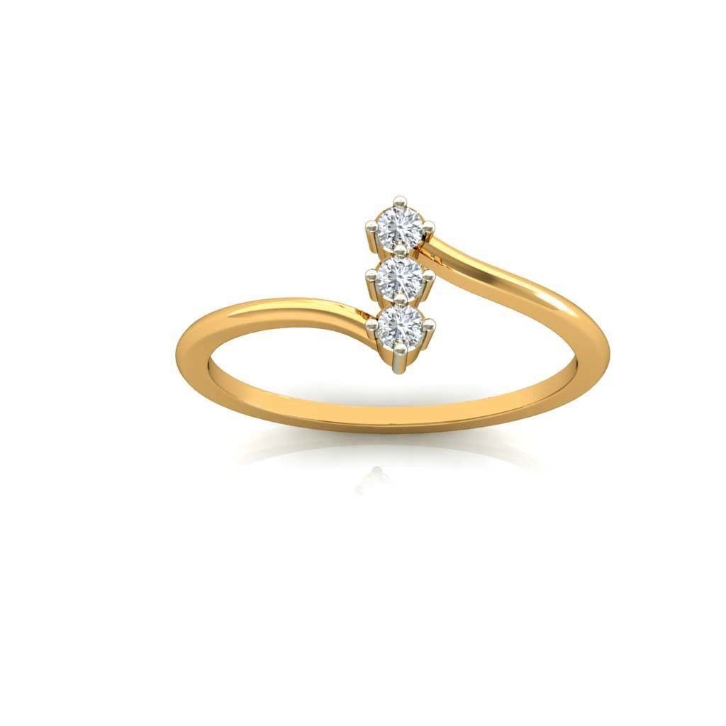 Spiral Gold Thin Ring With Diamonds 5 3D print model_5