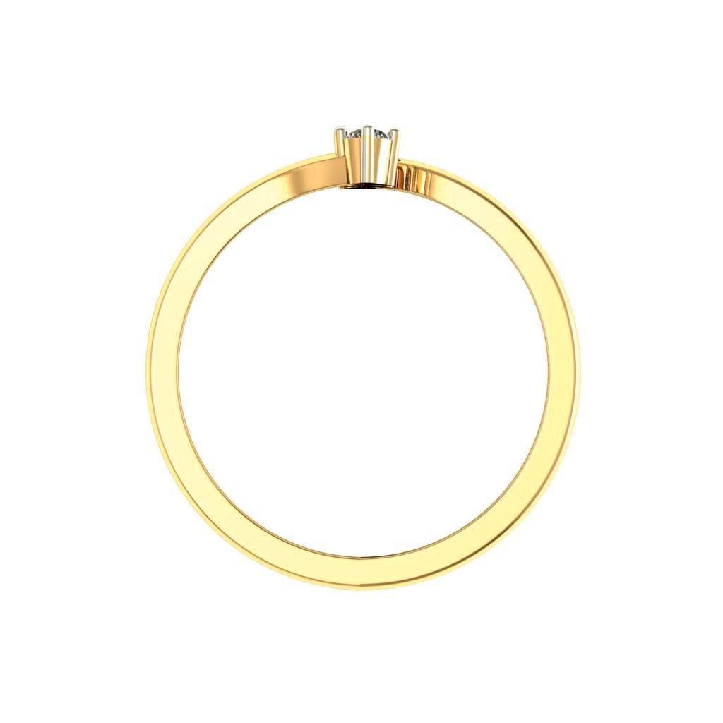 Spiral Gold Thin Ring With Diamonds 5 3D print model_1