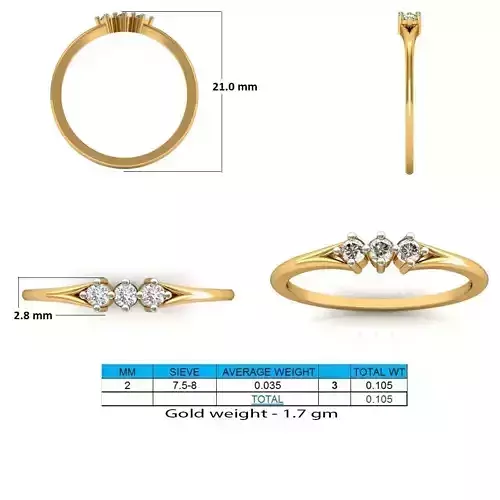 Gold Thin Engagement Ring With Diamonds 14