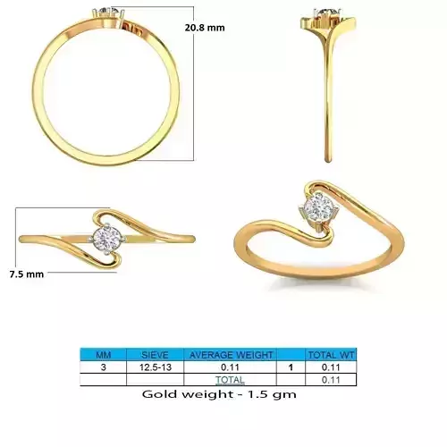 Wave Ring With Diamonds 5